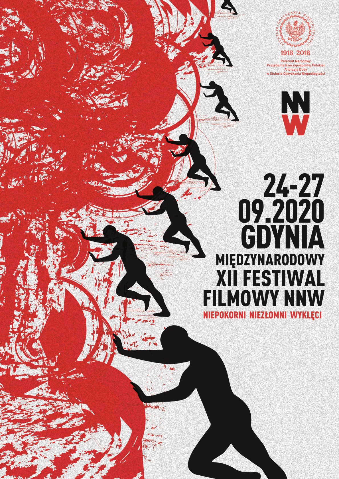 Plakat XII edycji festiwalu Niepokorni, Niezłomni, Wyklęci, autorstwa Patrycji Kühn // materiały promocyjne organizatora