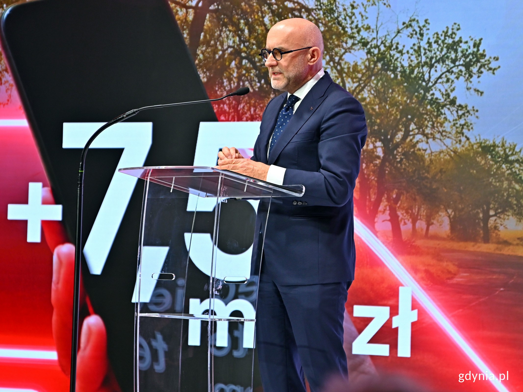 Ireneusz Fąfara, prezes zarządu spółki Orlen, podczas konferencji w Olivia Star (fot. Magdalena Czernek)