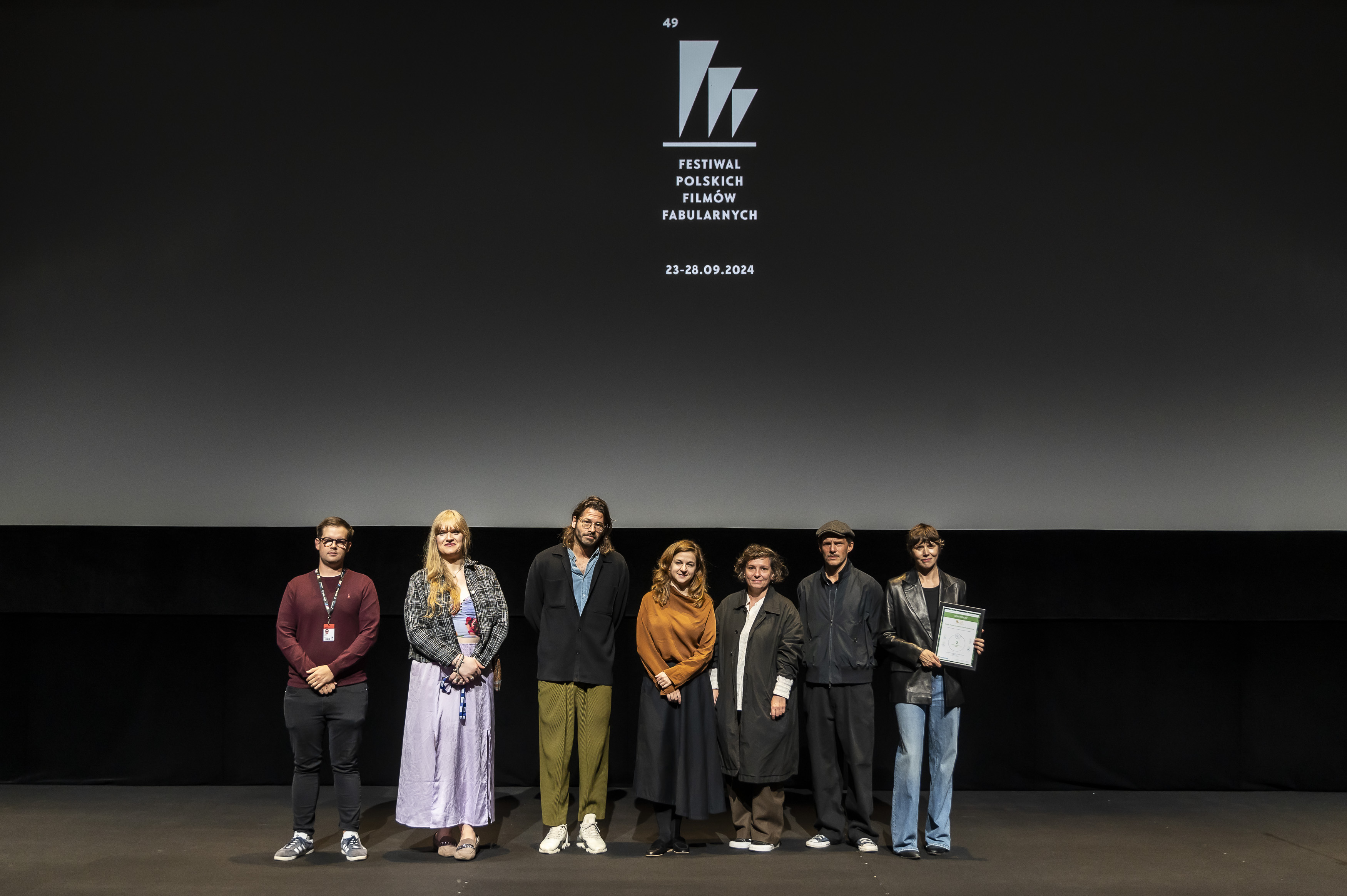 Ekipa filmu  „Kobieta z...” po pokazie w Teatrze Muzycznym (fot. Anna Bobrowska)