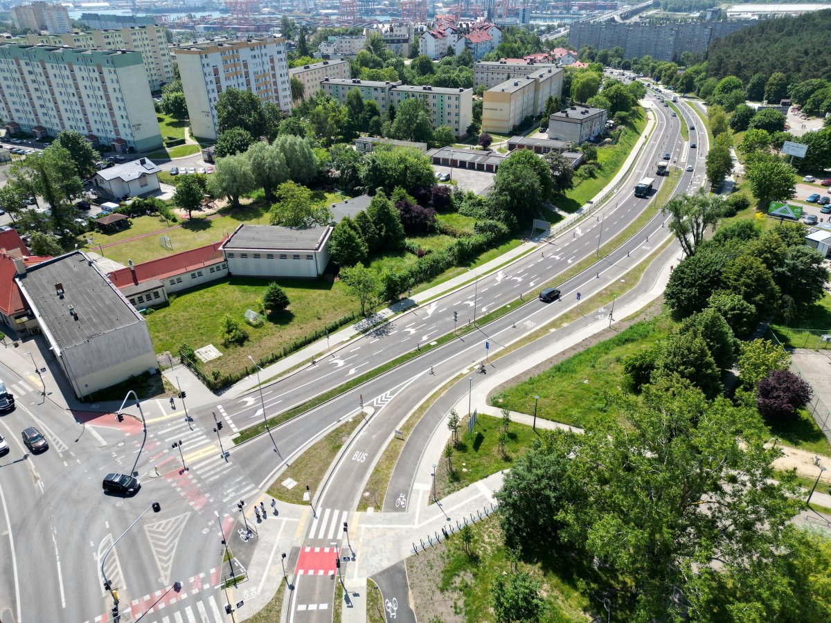 Na zdjęciu widać panoramę rozbudowane ulicy Eugeniusza Kwiatkowskiego 