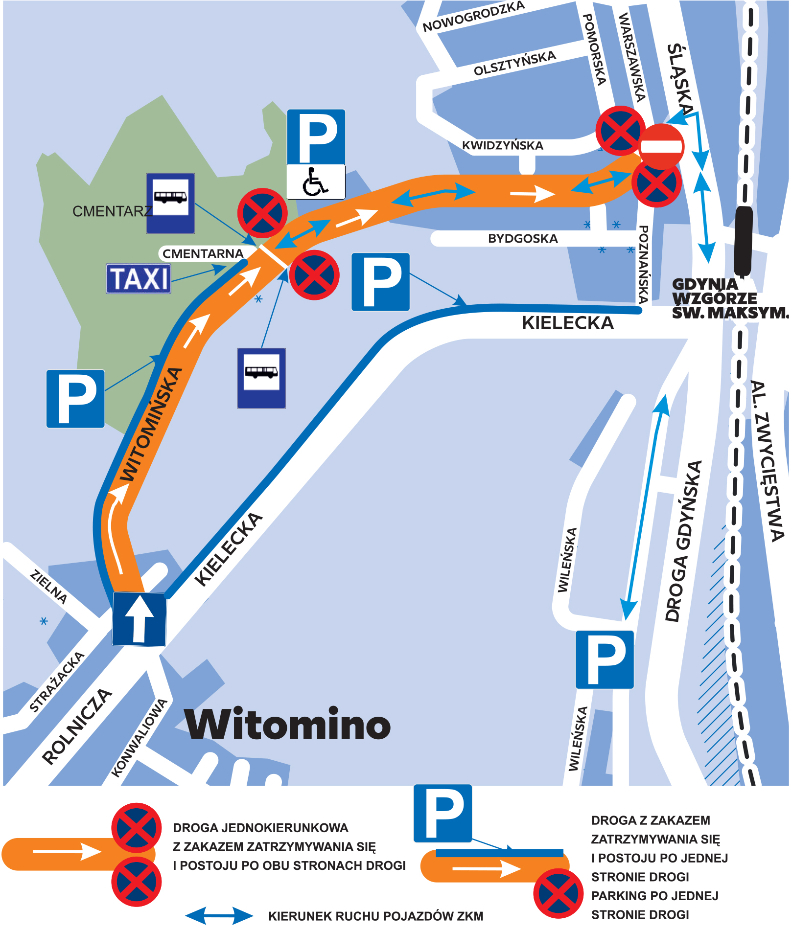 Mapa cmentarza Witomino