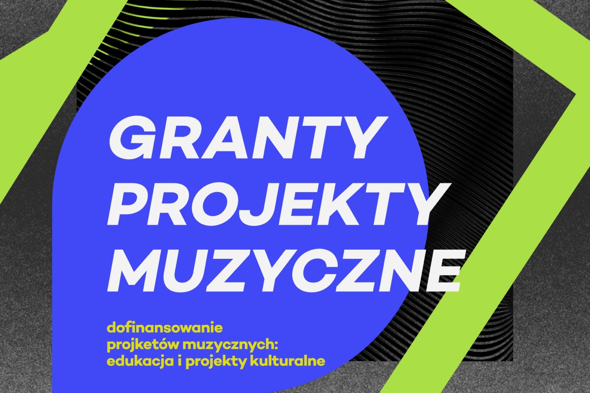 Grafika informująca o otwartym konkursie ofert na realizację zadań publicznych z zakresu kultury na projekty muzyczne // materiały prasowe