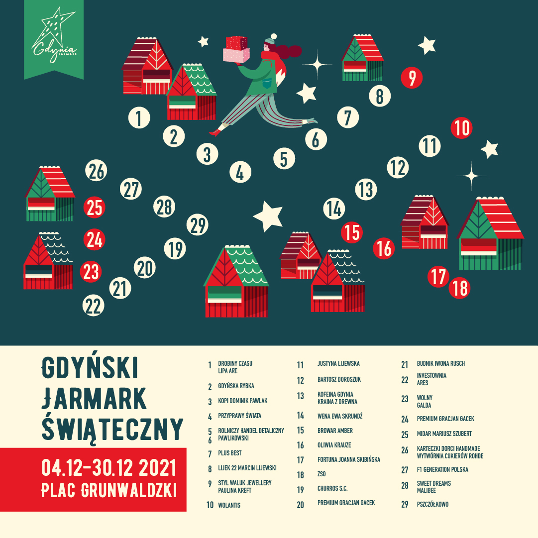 Mapka stoisk na Jarmarku Świątecznym, mat. prasowe