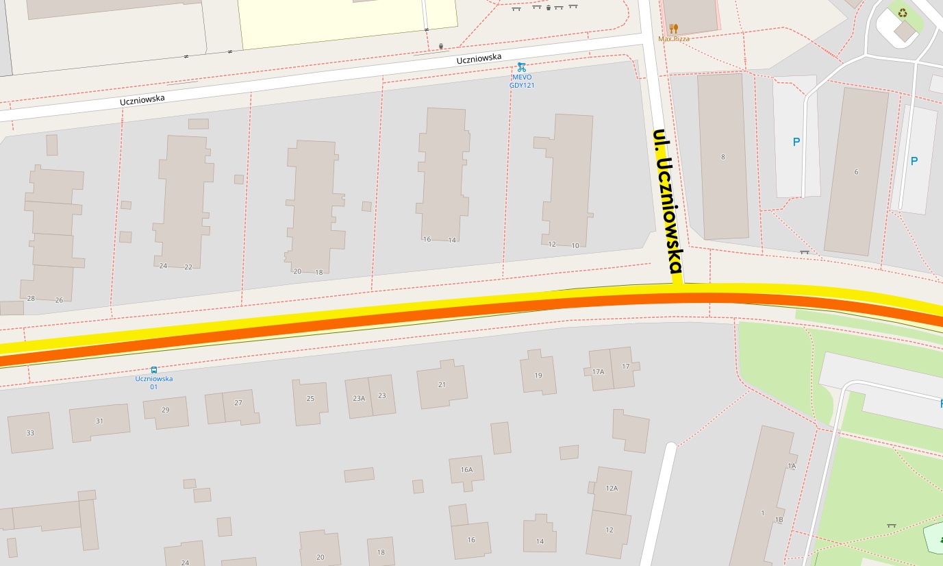 grafika: zakres prac, źródło: open street map// ZDIZ Gdynia 