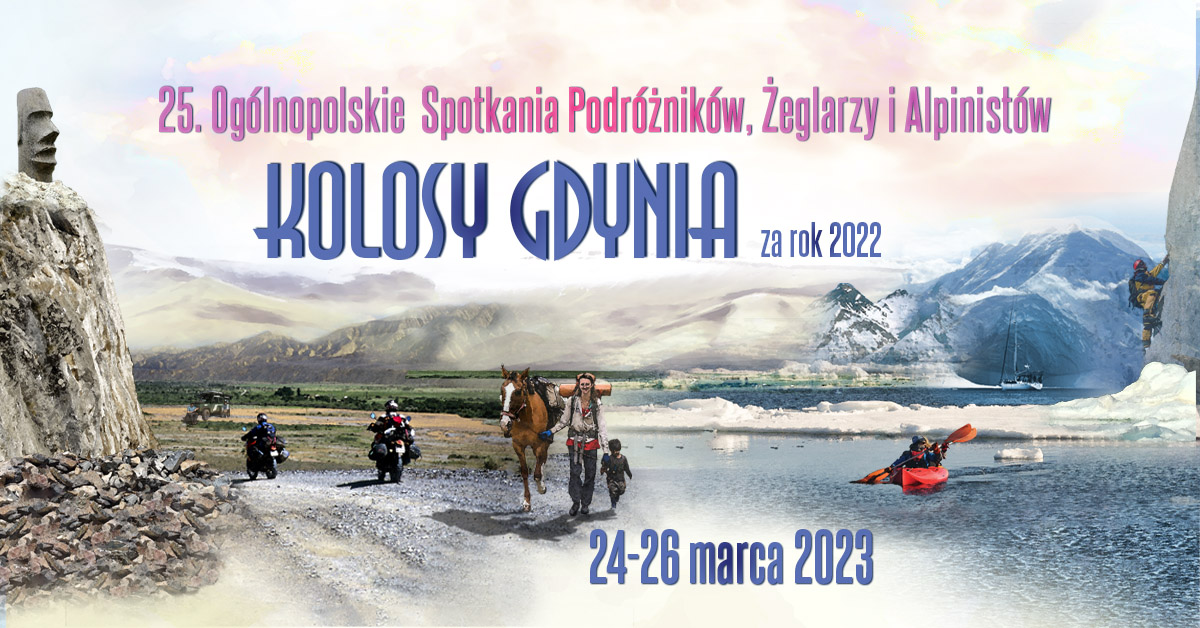 Grafika promocyjna wydarzenia KOLOSY GDYNIA 24-26 marca 2023 r. 