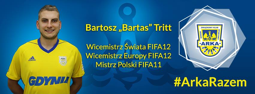 Bartosz "Bartas" Tritt - jeden z graczy, którzy będą promować gdyńską Arkę, fot. Arka Gdynia