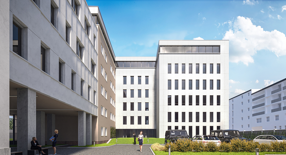 Wizualizacja nowego gmachu sądu.