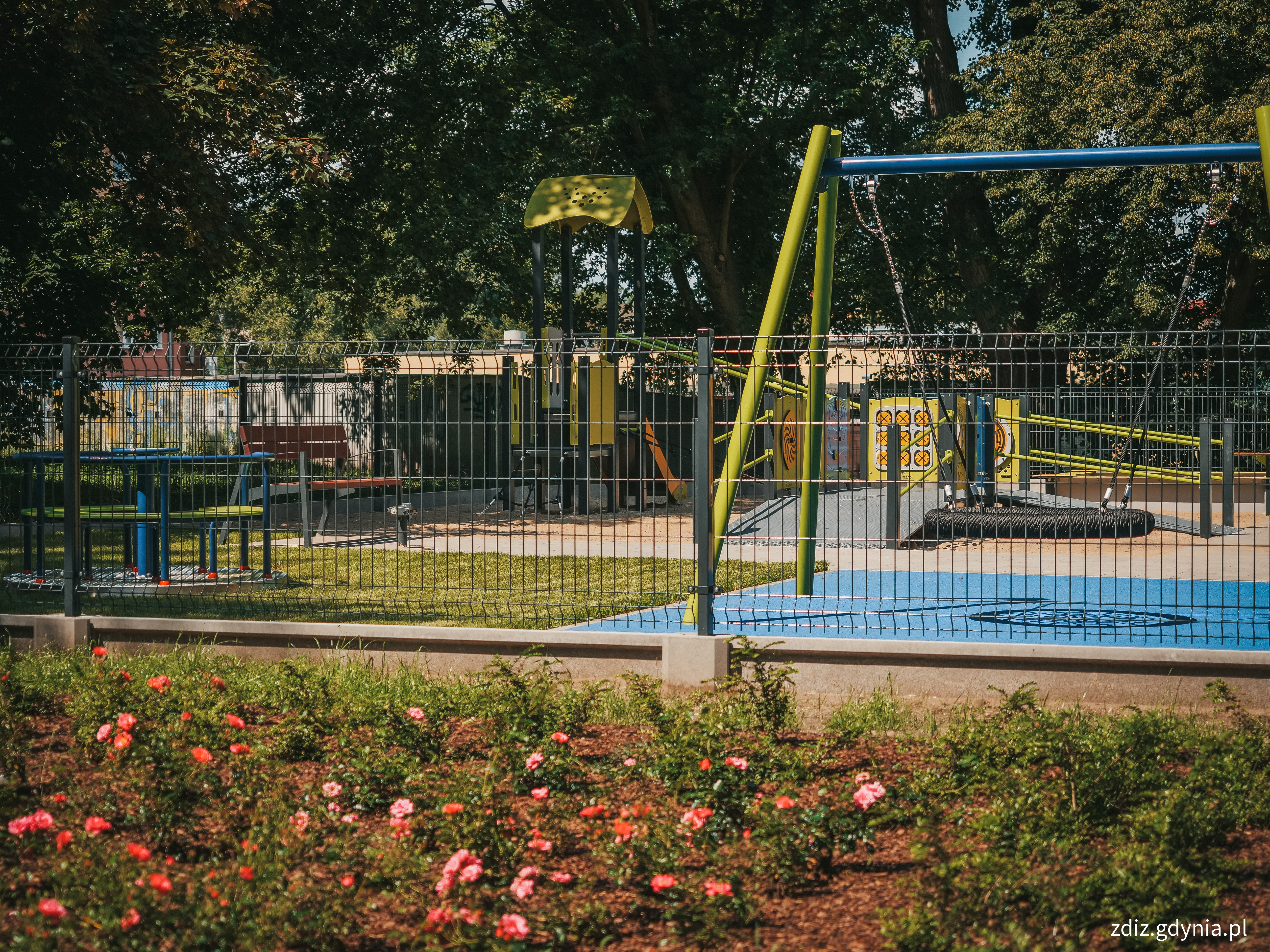 Cisowa: Ogr&oacute;d r&oacute;żany, plac zabaw i siłownia pod chmurką, fot. M.Mielewski, ZDIZ Gdynia