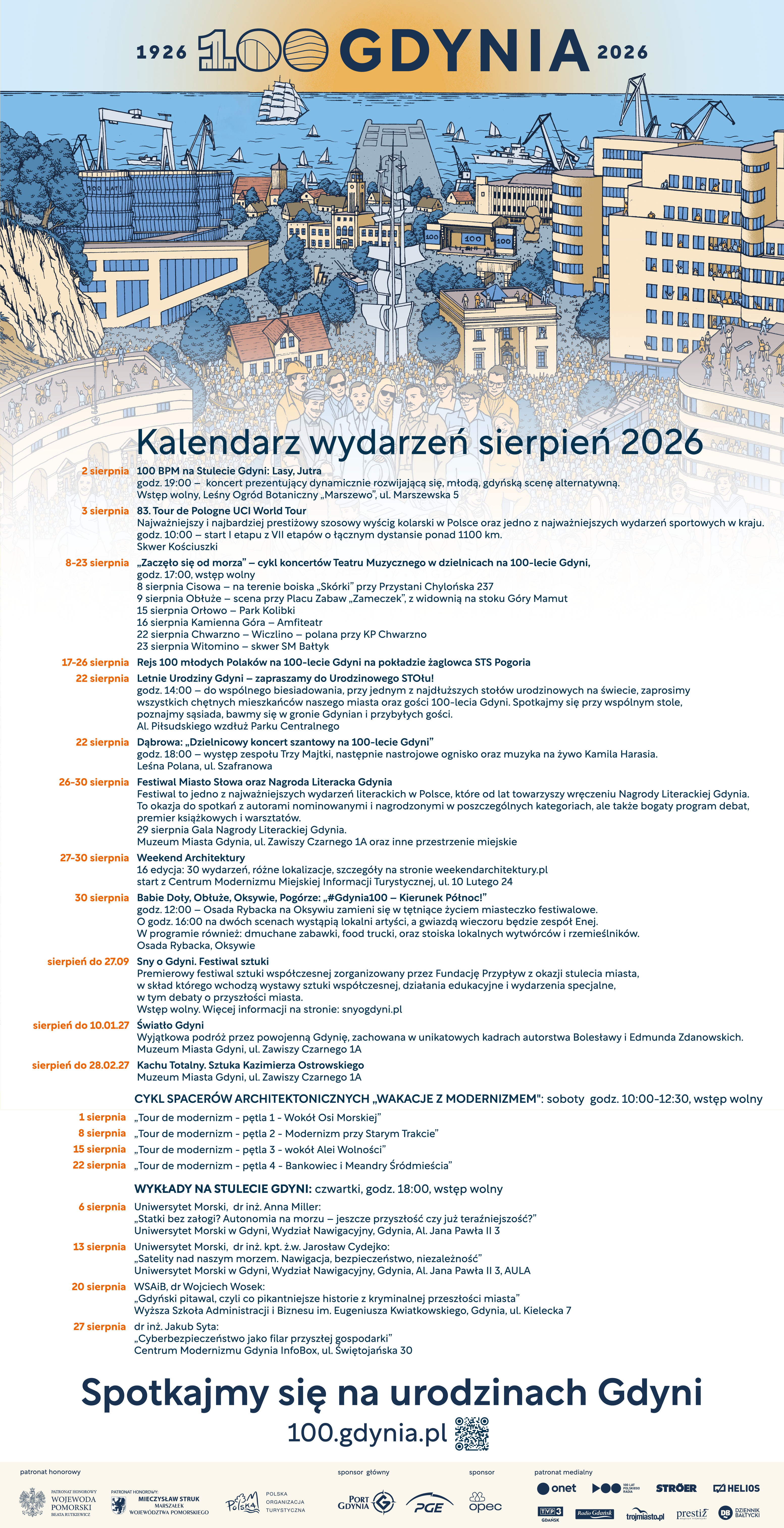 Plakat z wydarzeniami stuleciowymi w sierpniu