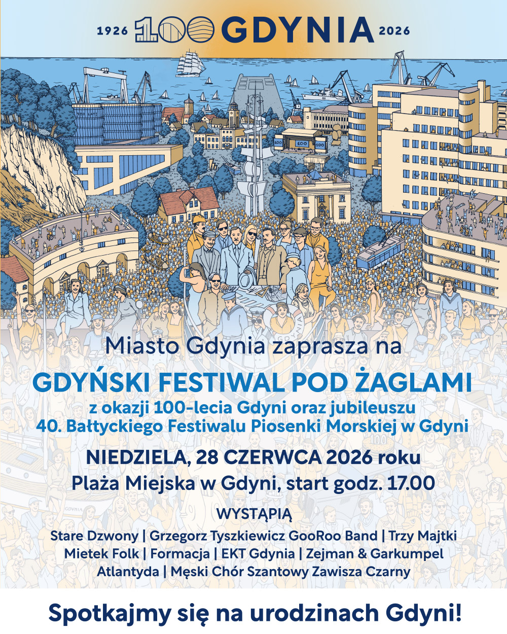 Plakat wydarzenia Gdyński Festiwal pod Żaglami ze wszystkimi informacjami
