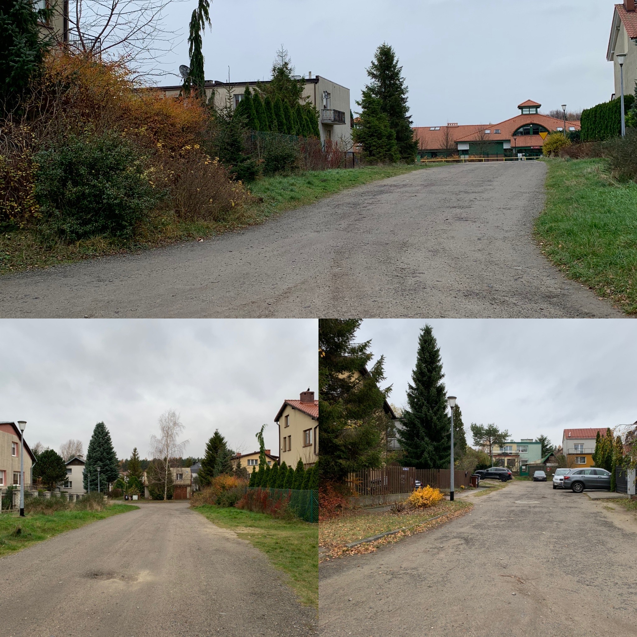 aktualny widok na ulicę Mitry, dwie części jezdni, wykonane z płyt betonowych, mat. #dzielnicewGdyni