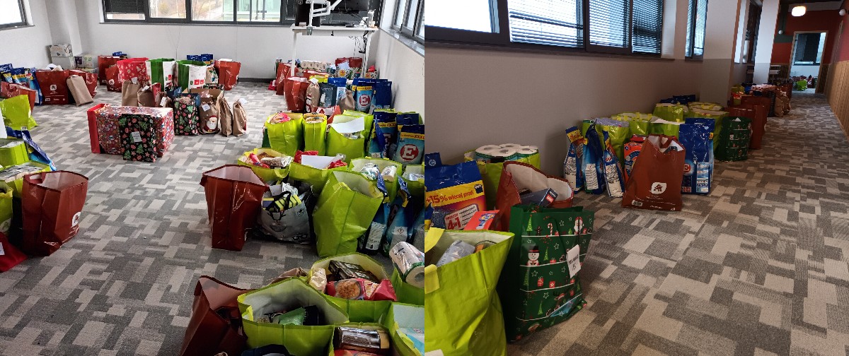 Kolaż zdjęć przedstawiających prezenty 