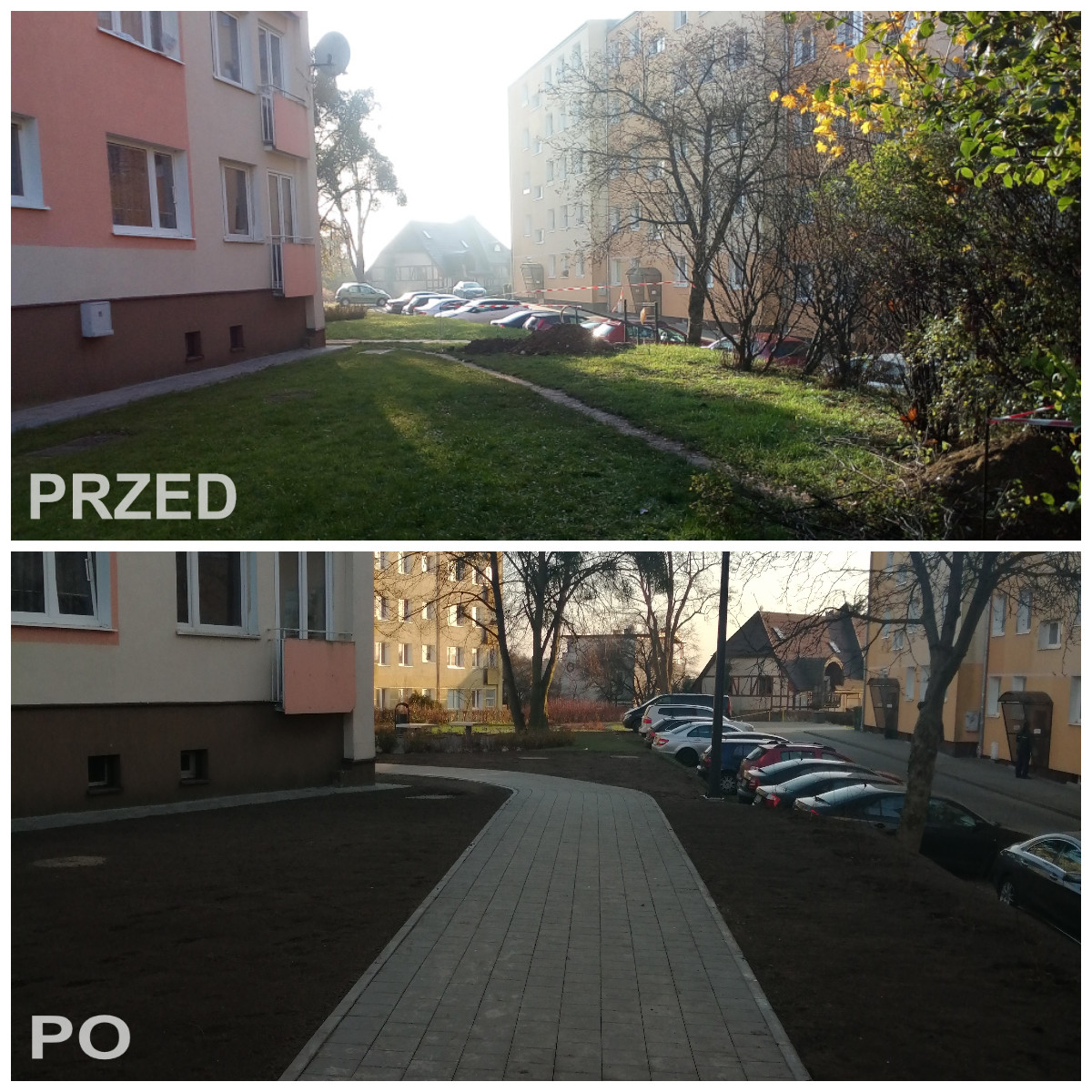  Ścieżka przzy ul. Powst. Śląskiego przed i po remoncie