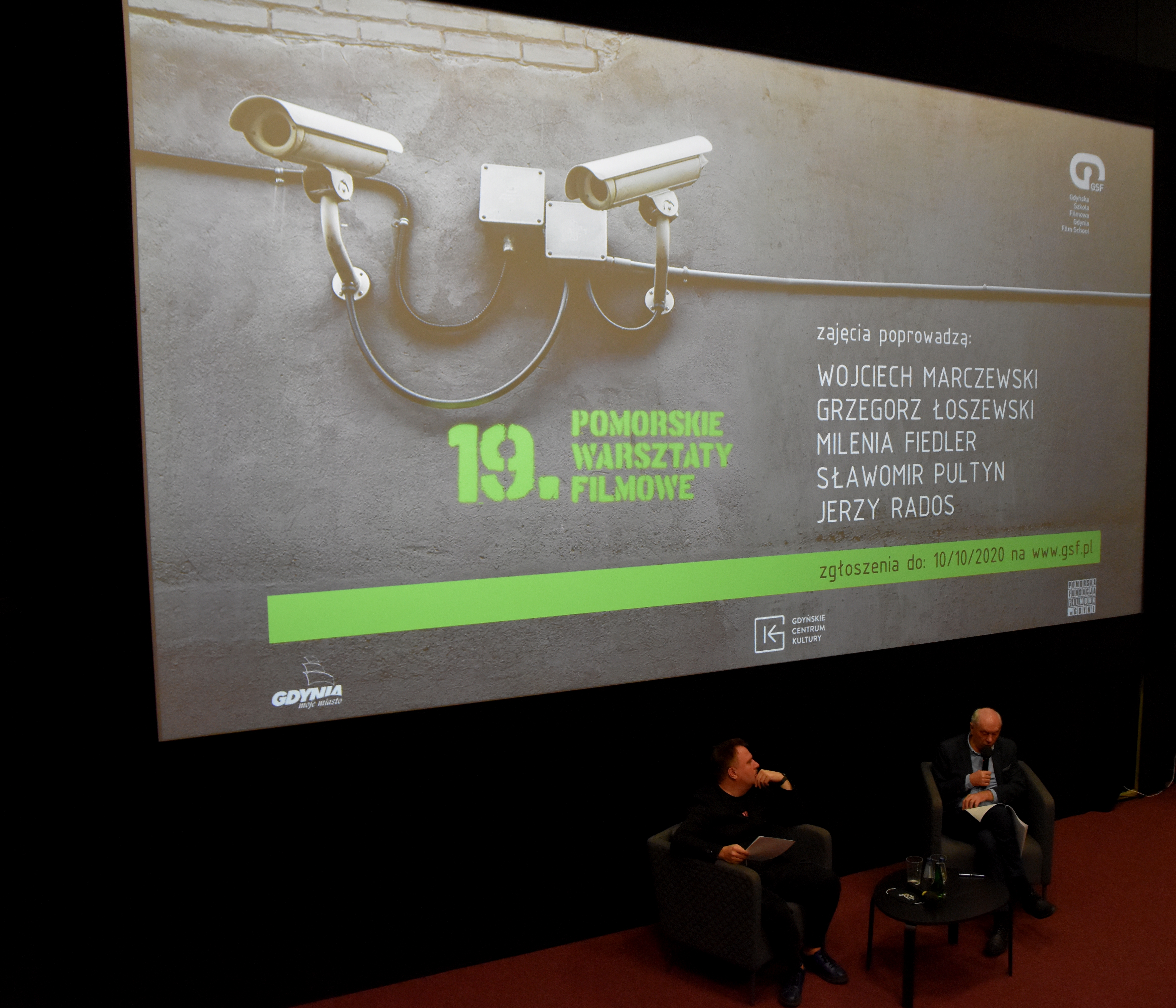 Konferencja prasowa na temat 19. Pomorskich Warsztat&oacute;w Filmowych w GSF, na zdj. (od lewej) Jerzy Rodos i Leszek Kopeć, dyrektor GSF, fot. Magda Śliżewska