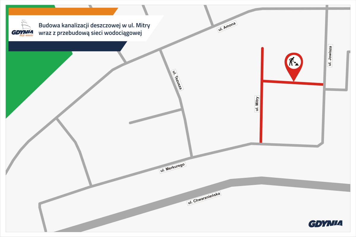 mapka ul. Miirty i zakres realizacji inwestycji 
