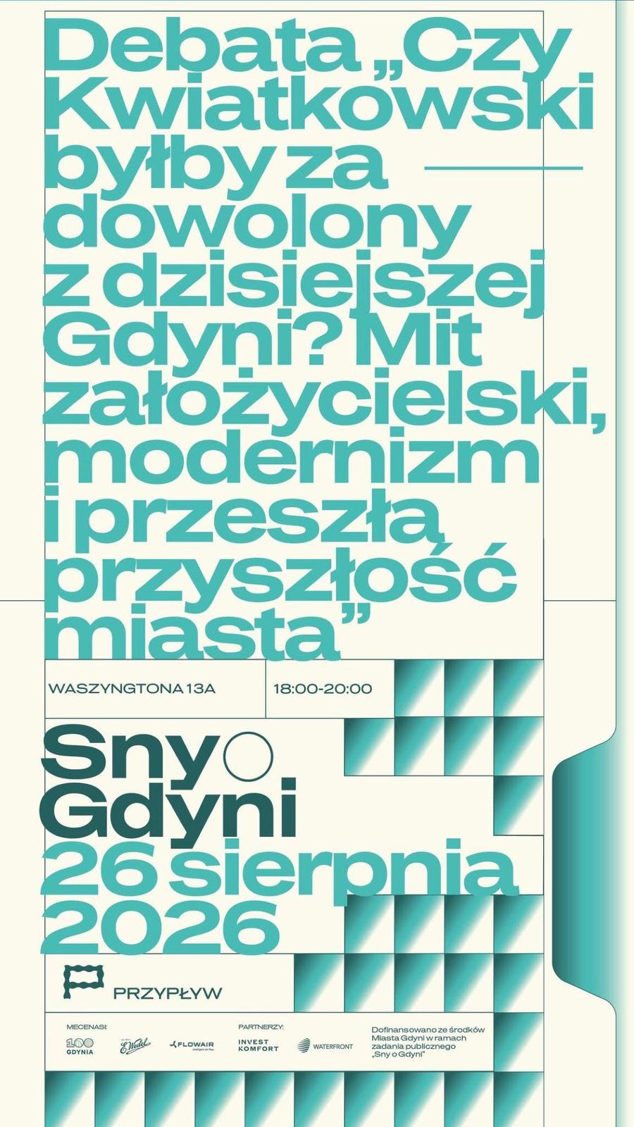 Plakat dot. debaty w ramach festiwalu Sny o Gdyni