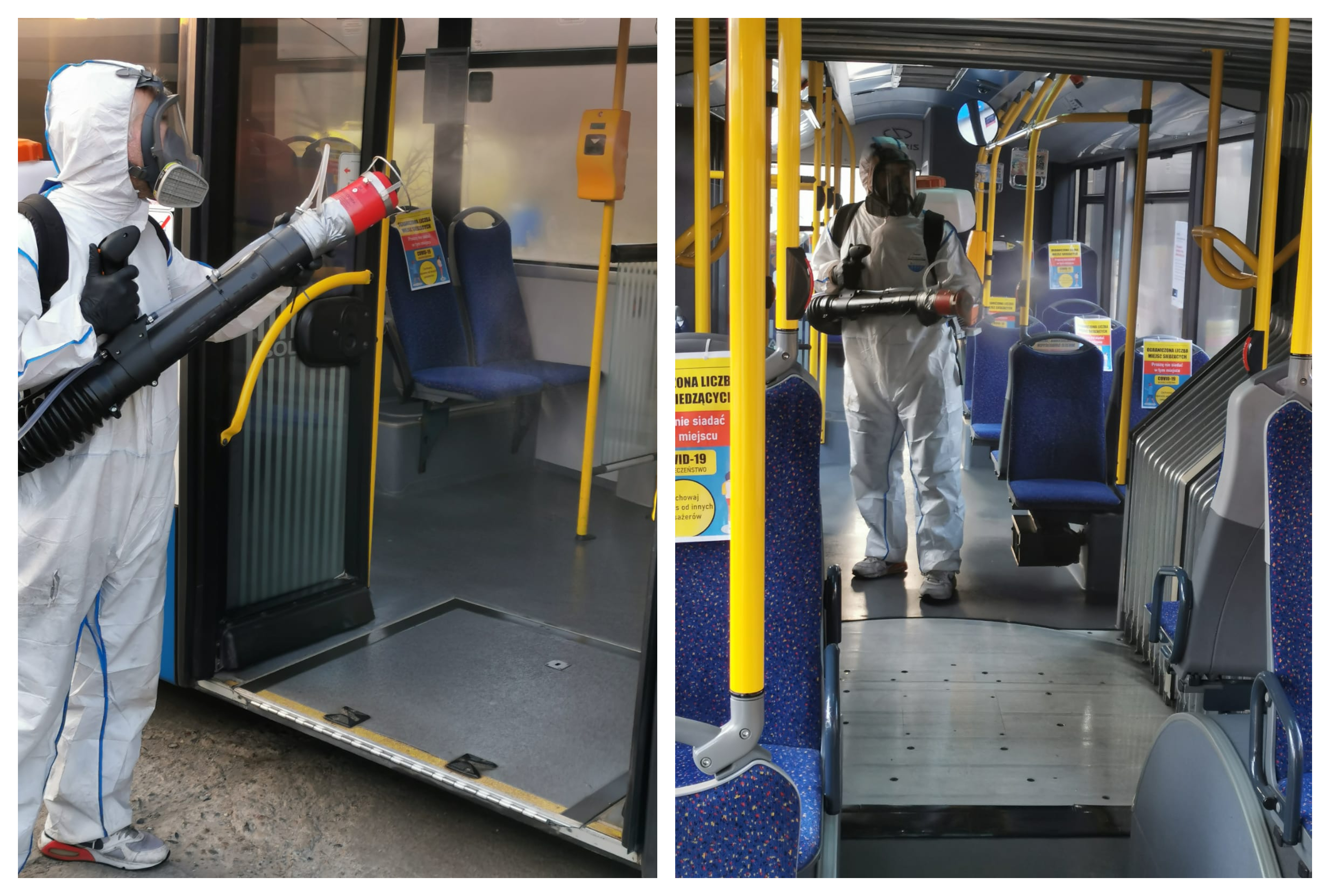 Dezynfekcja autobus&oacute;w w Gdyni. Fot. Przedsiębiorstwo Komunikacji Autobusowej Sp. z o.o w Gdyni