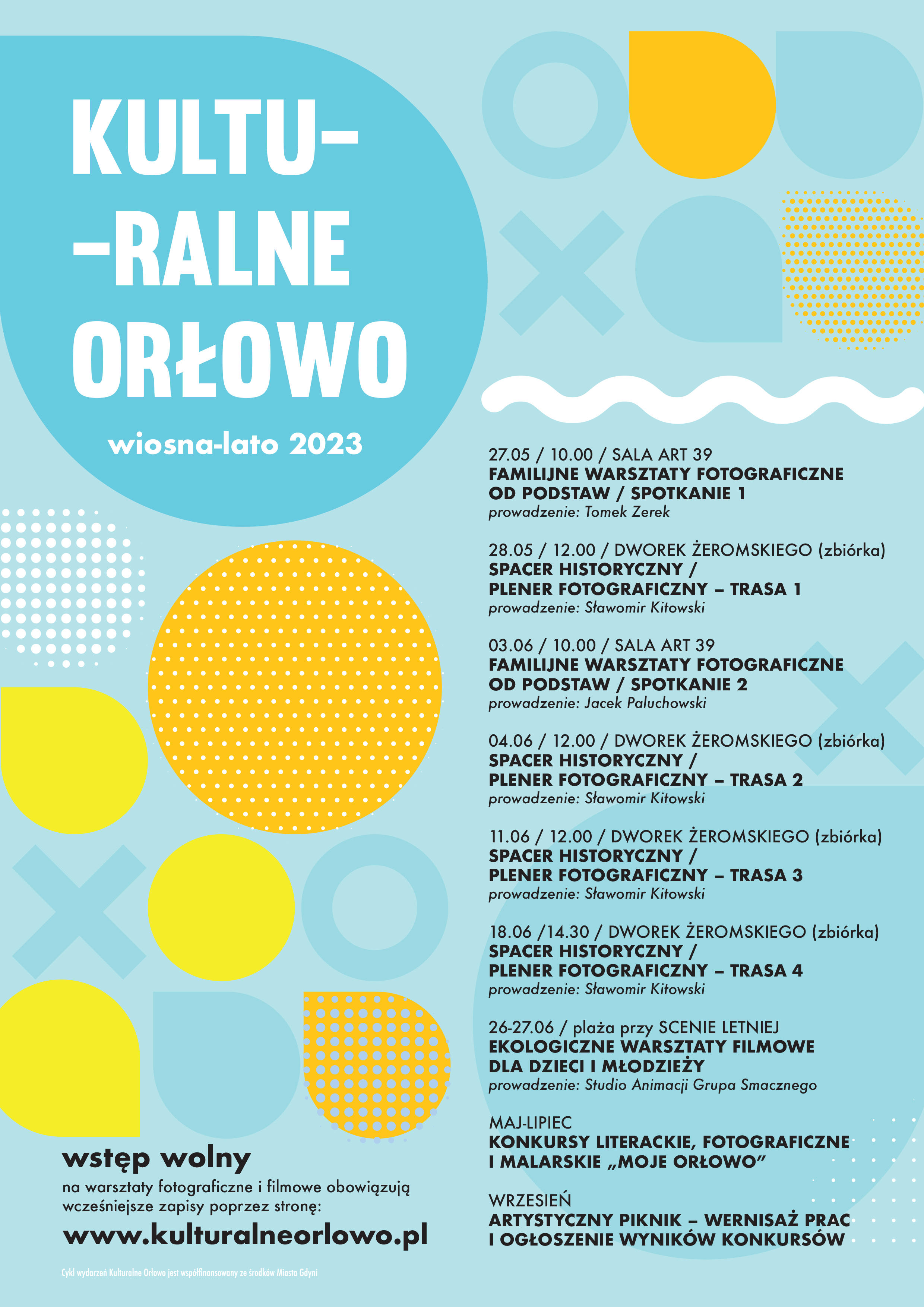 Plakat z programem projektu Kulturalne Orłowo, mat. organizator&oacute;w