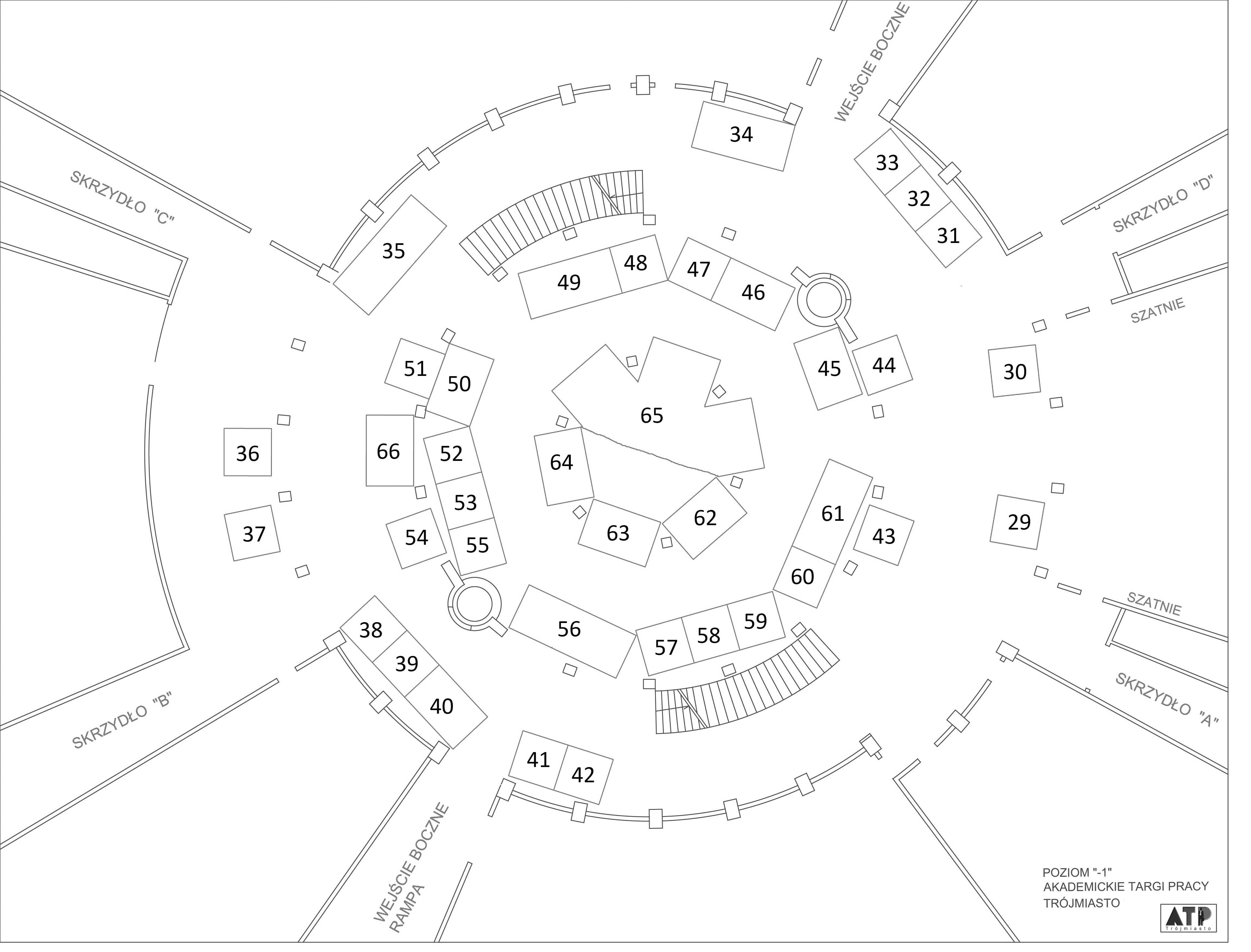 Mapka poziomu -1, źr&oacute;dło: www.atp.ug.edu.pl
