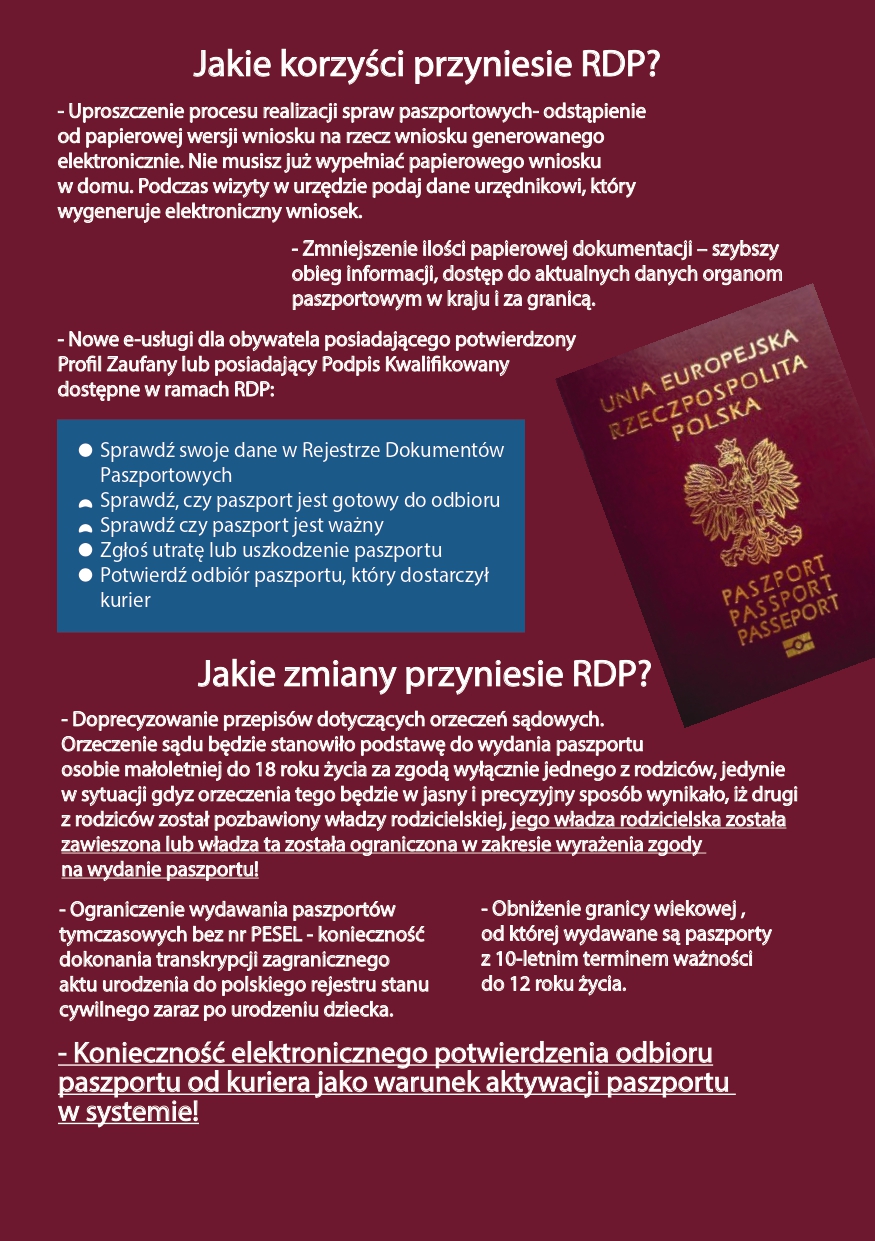 Grafika opisująca zmiany w ustawie o paszportach