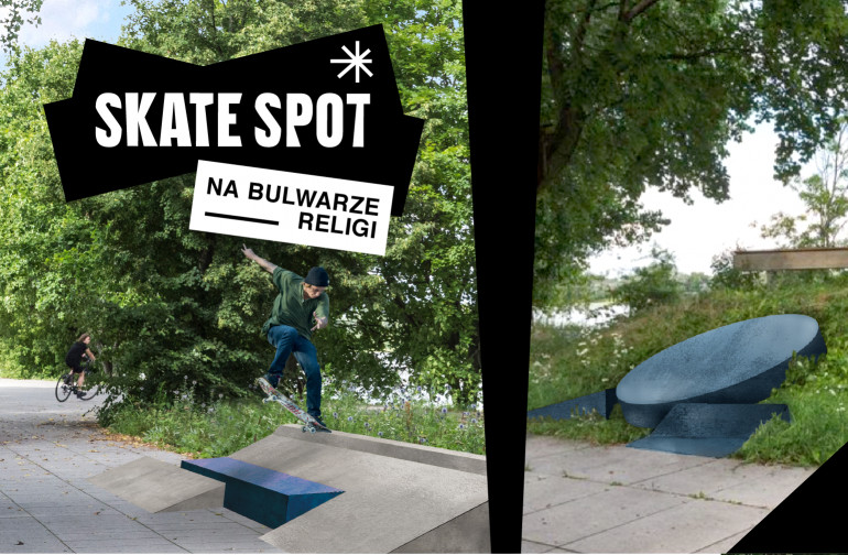 Drugi z projekt&oacute;w, na kt&oacute;rzy udało się pozyskać fundusze to skate spot na warszawskim Żoliborzu, fot. Traffic Design