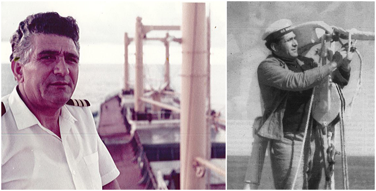 Wasilis Orfanos na polskich statkach. Źr&oacute;dło: archiwum rodzinne