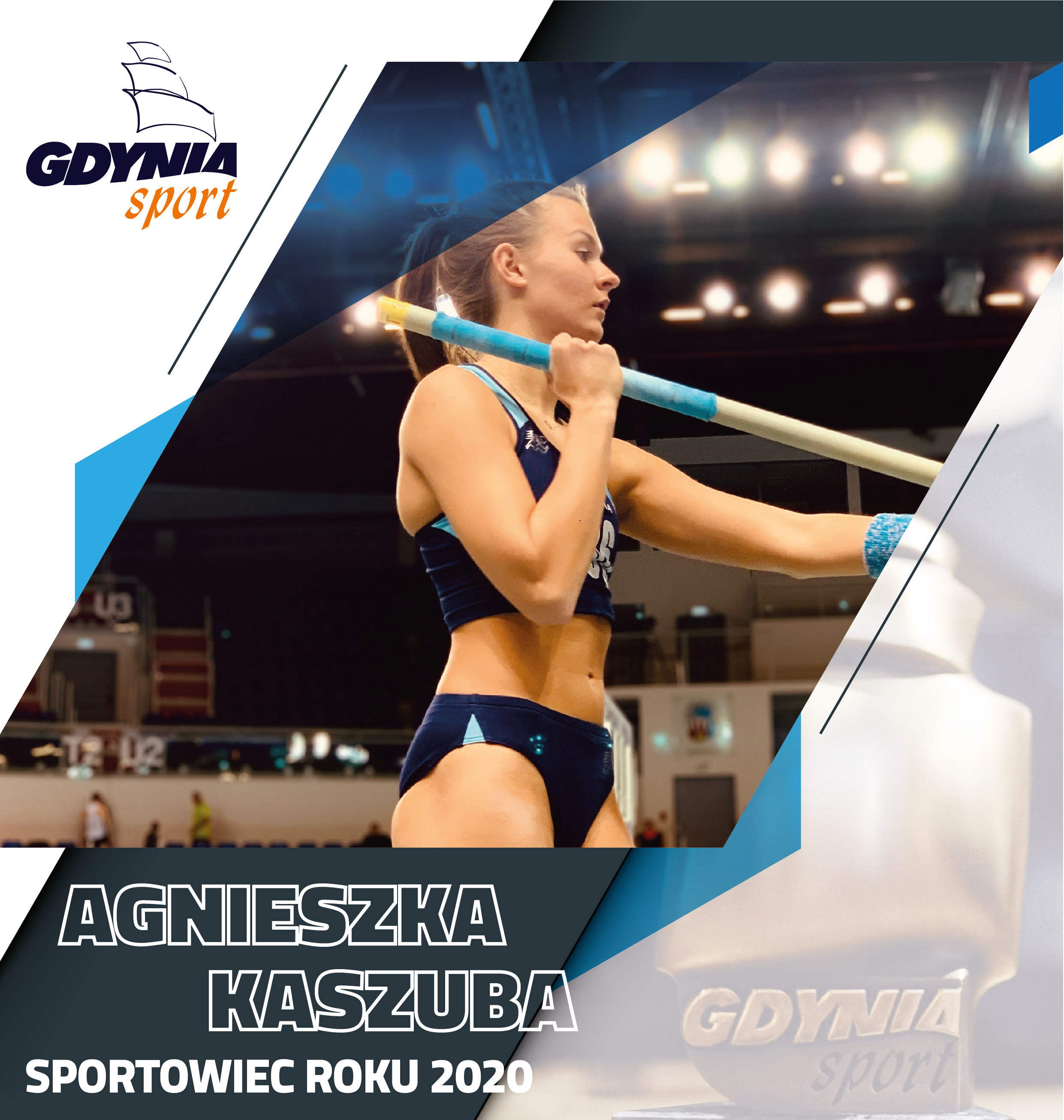 Na zdjęciu znajduje się Agnieszka Kaszuba z tyczką w ręce, kt&oacute;ra przygotowuje się do oddania pr&oacute;by