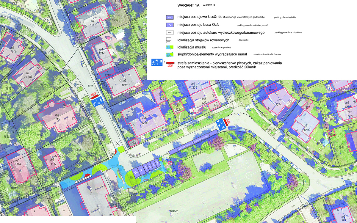na zdjęciu mapka Wzg&oacute;rza św. Maksymilina z propozycjami zmian w organizacji ruchu na ul. Hallera