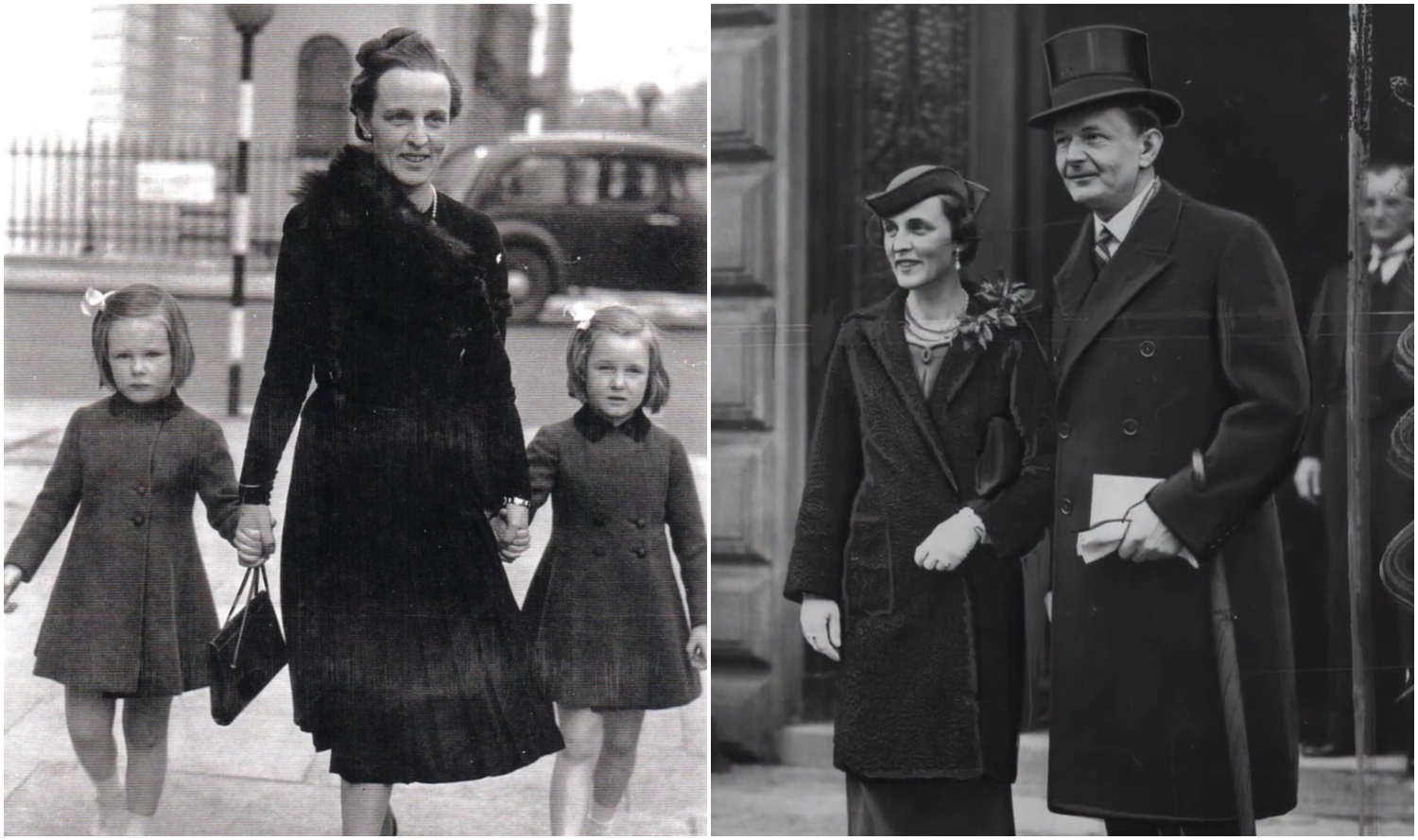 Cecylia Raczyńska z c&oacute;rkami oraz Cecylia i Edward Raczyńscy. Źr&oacute;dło: Muzeum Marynarki Wojennej