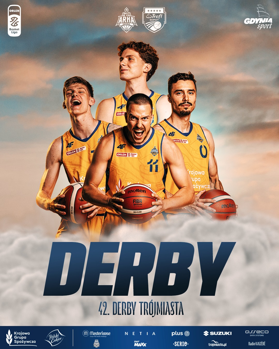 plakat koszykarskich derb&oacute;w Tr&oacute;jmiasta