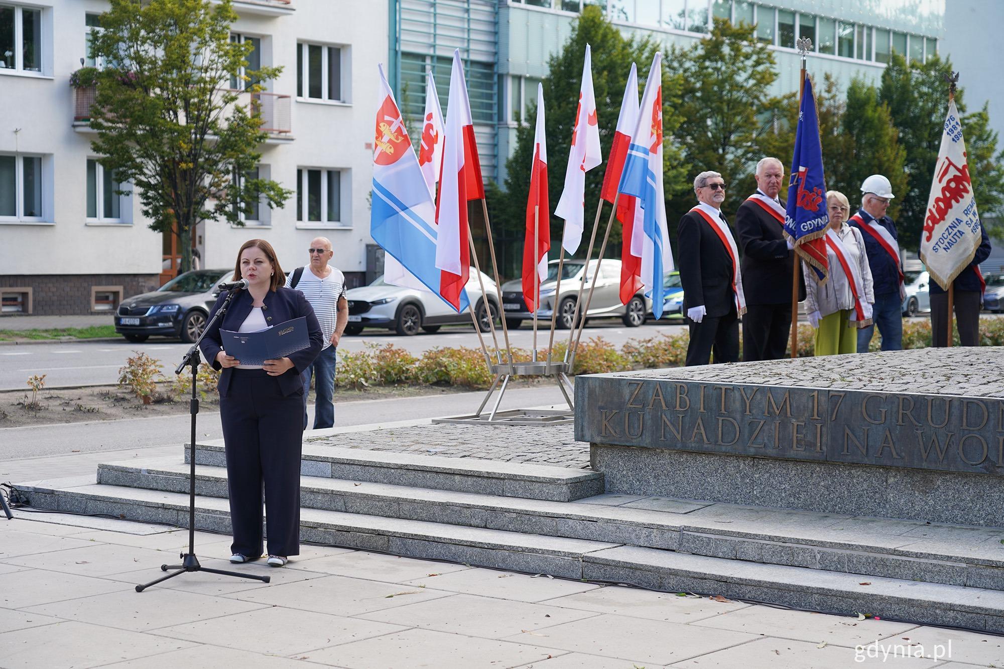 prezydent Aleksandra Kosiorek przemawia