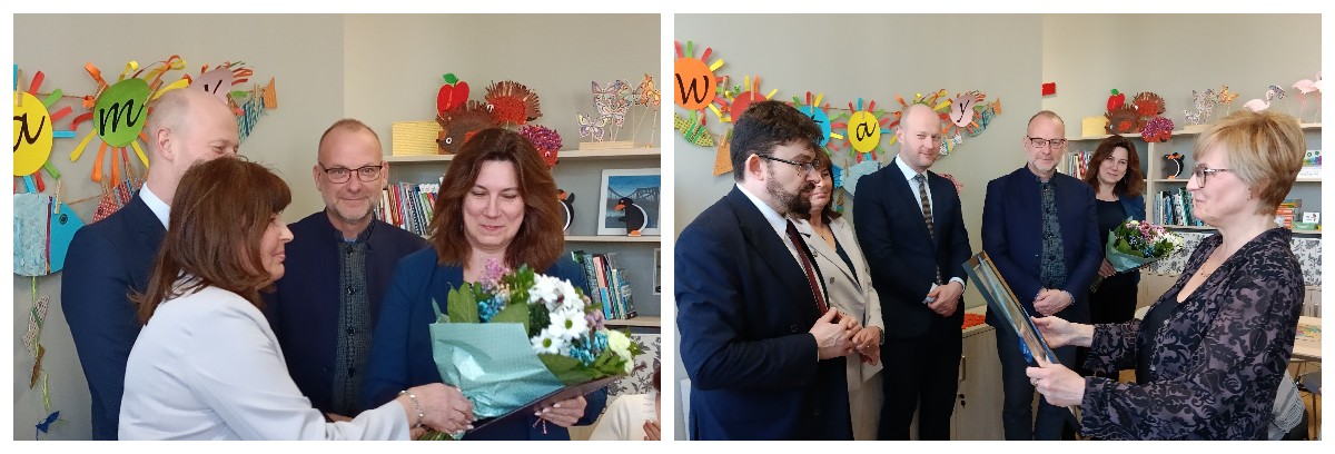 Dwie kobiety odbierające nagrody 