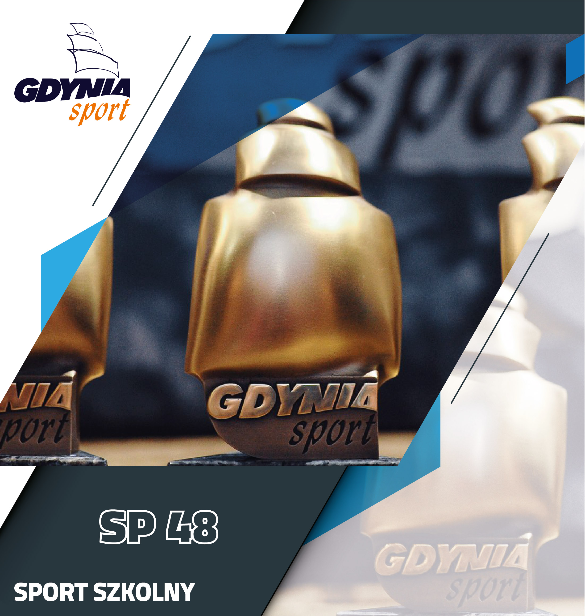 Na zdjęciu widzimy złotego, gdyńskiego żagla, a więc statuetkę, kt&oacute;rą otrzymują zwycięskie szkoły