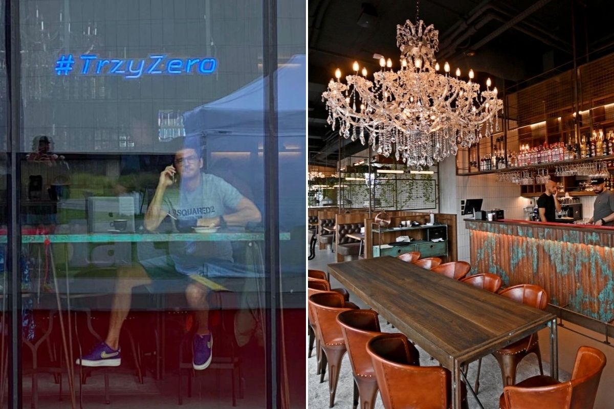 Kuba Wojew&oacute;dzki w swoim gdyńskim lokalu. // mat. prasowe, zdjęcie po prawej Paweł Kukla, gdynia.pl