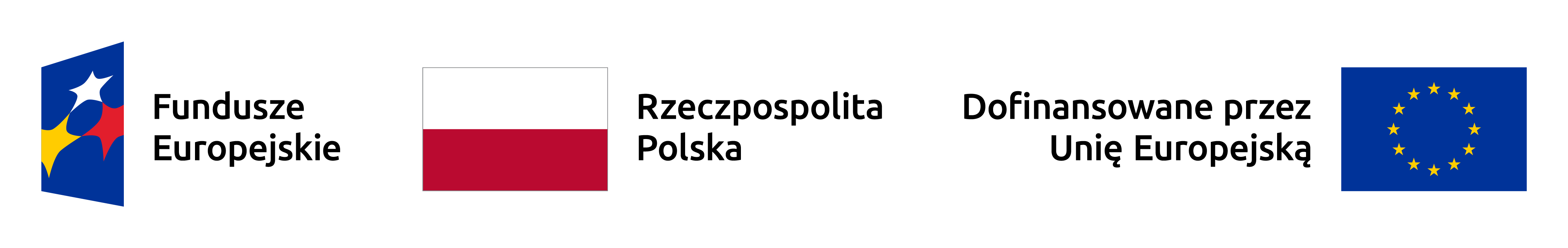 logo projektu Unii Europejskiej, flaga Unii i flaga Polski