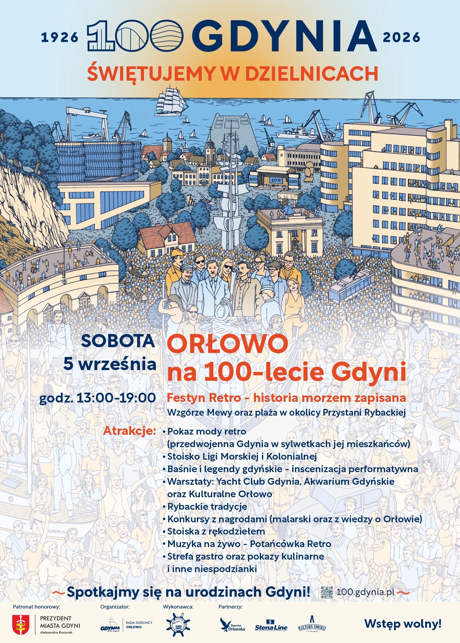 Plakat z harmonogramem Festynu w Orłowie.