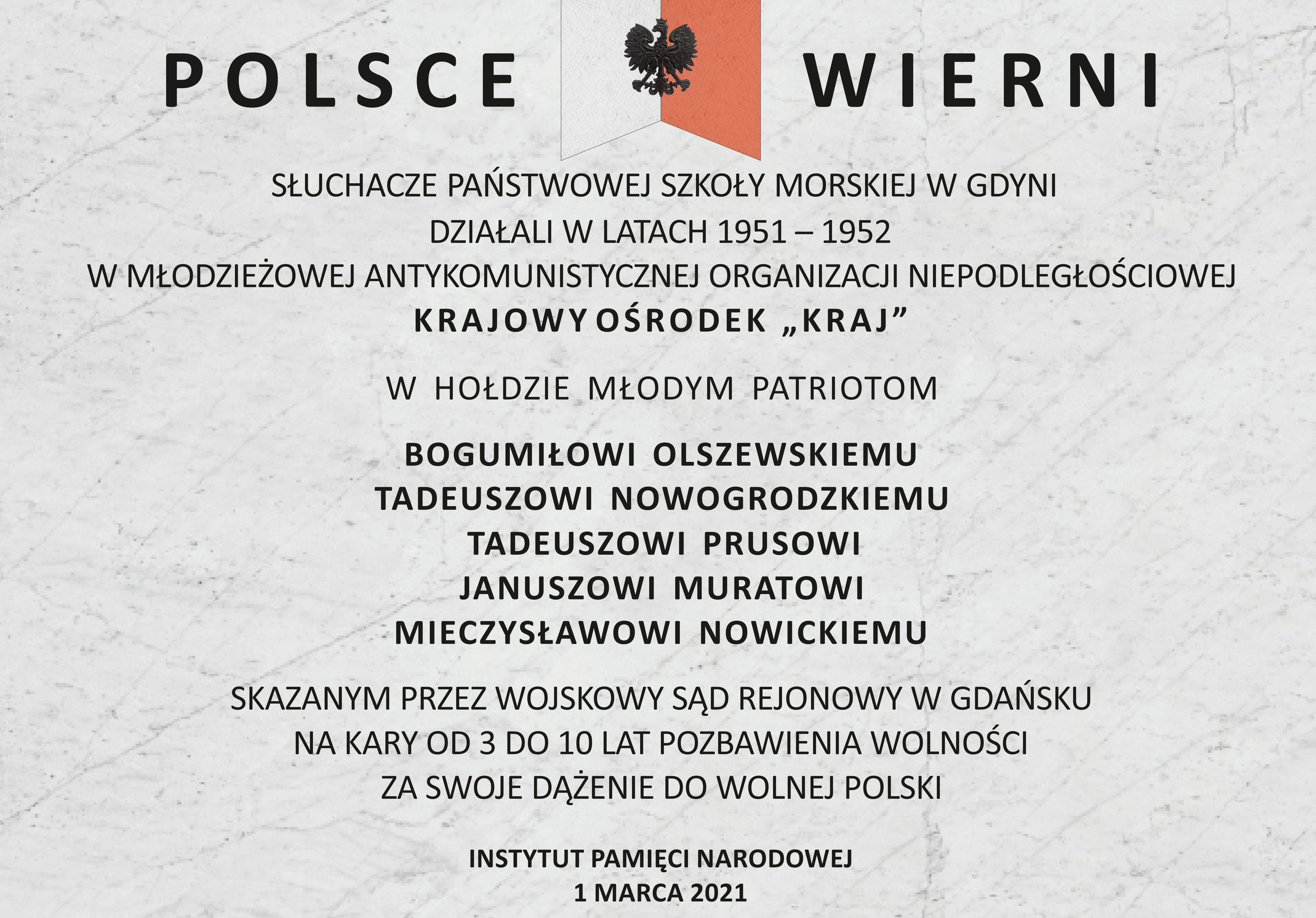 Na Uniwersytecie Morskim odsłonięto tablicę pamiątkową poświęconą młodzieżowej, antykomunistycznej organizacji - Krajowy Ośrodek &bdquo;Kraj&rdquo;.