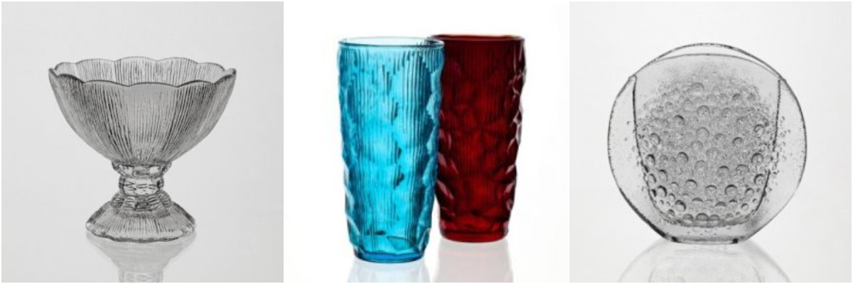 Szkło użytkowe projektu Eryki i Jana Drost&oacute;w. Fot. Arkadiusz Podstawka, zbiory Muzeum Narodowego we Wrocławiu