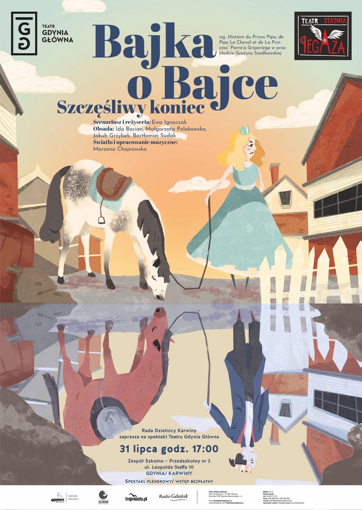 Plakat spektaklu &bdquo;Bajka o Bajce. Szczęśliwy koniec&rdquo;. Mat. prasowe TGG