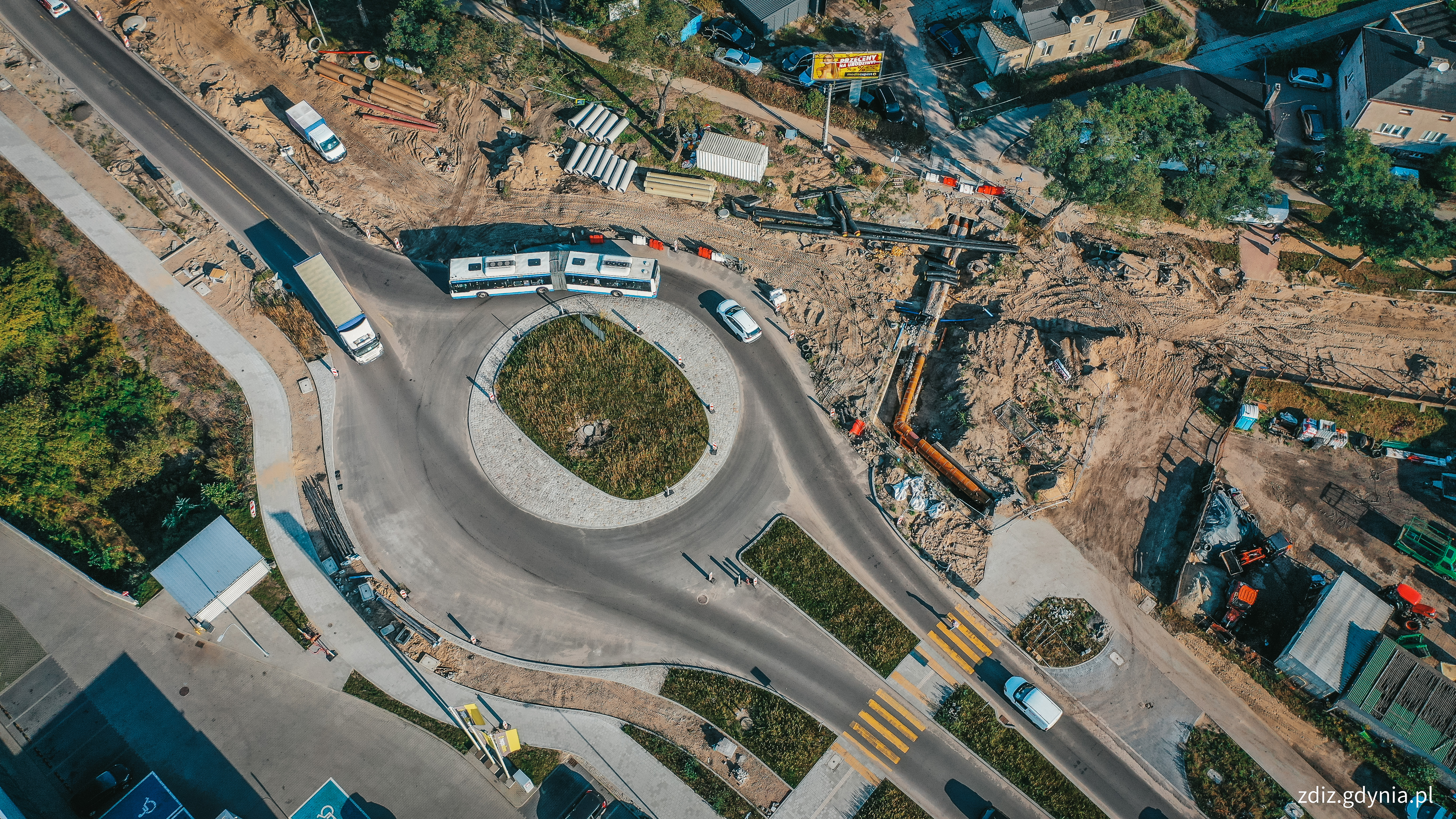 Trwa rozbudowa ulicy Unruga na Obłużu// fot. M.Mielewski/ ZDIZ Gdynia