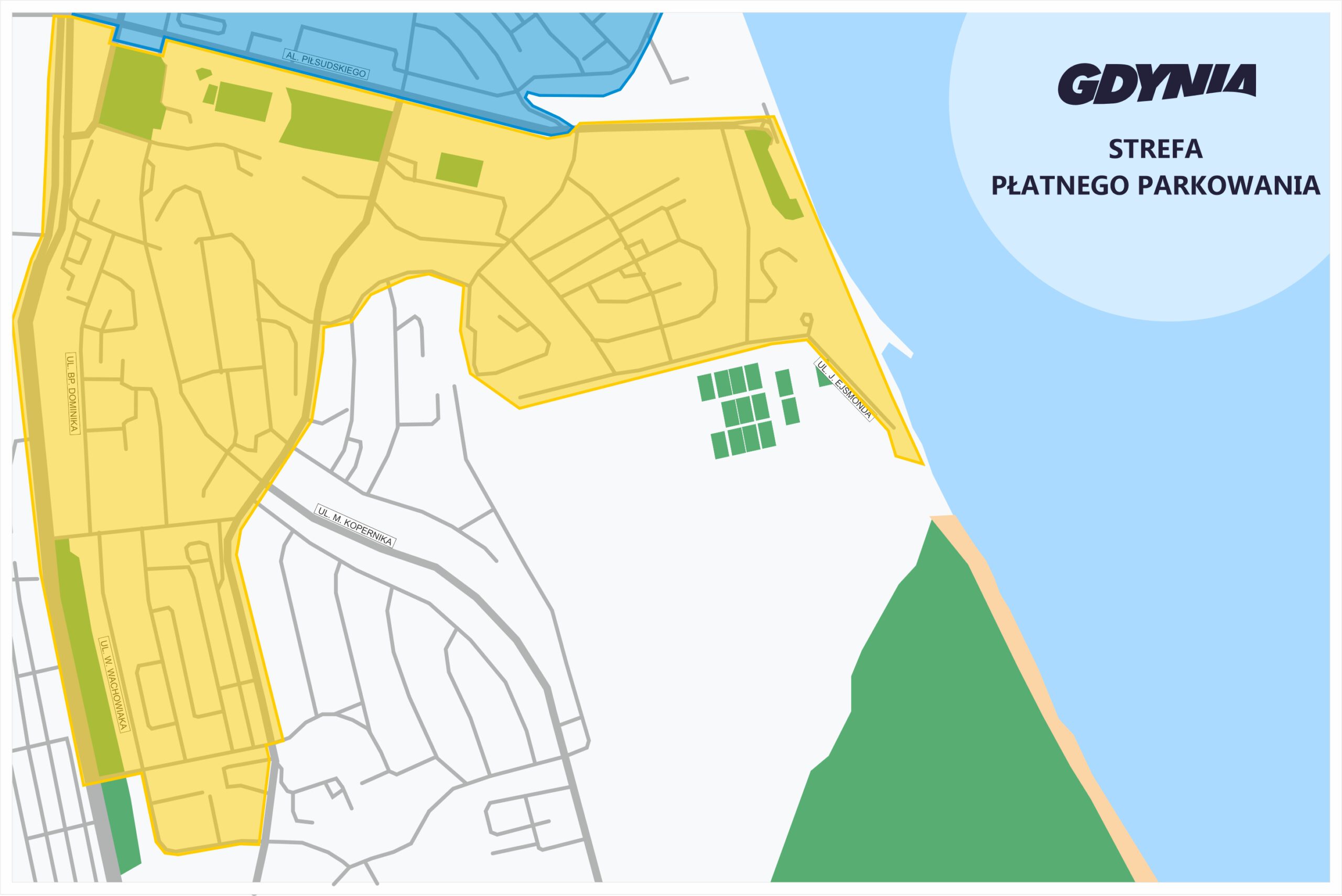 grafika przedstawiająca obszar Strefy Płatnego Parkowania