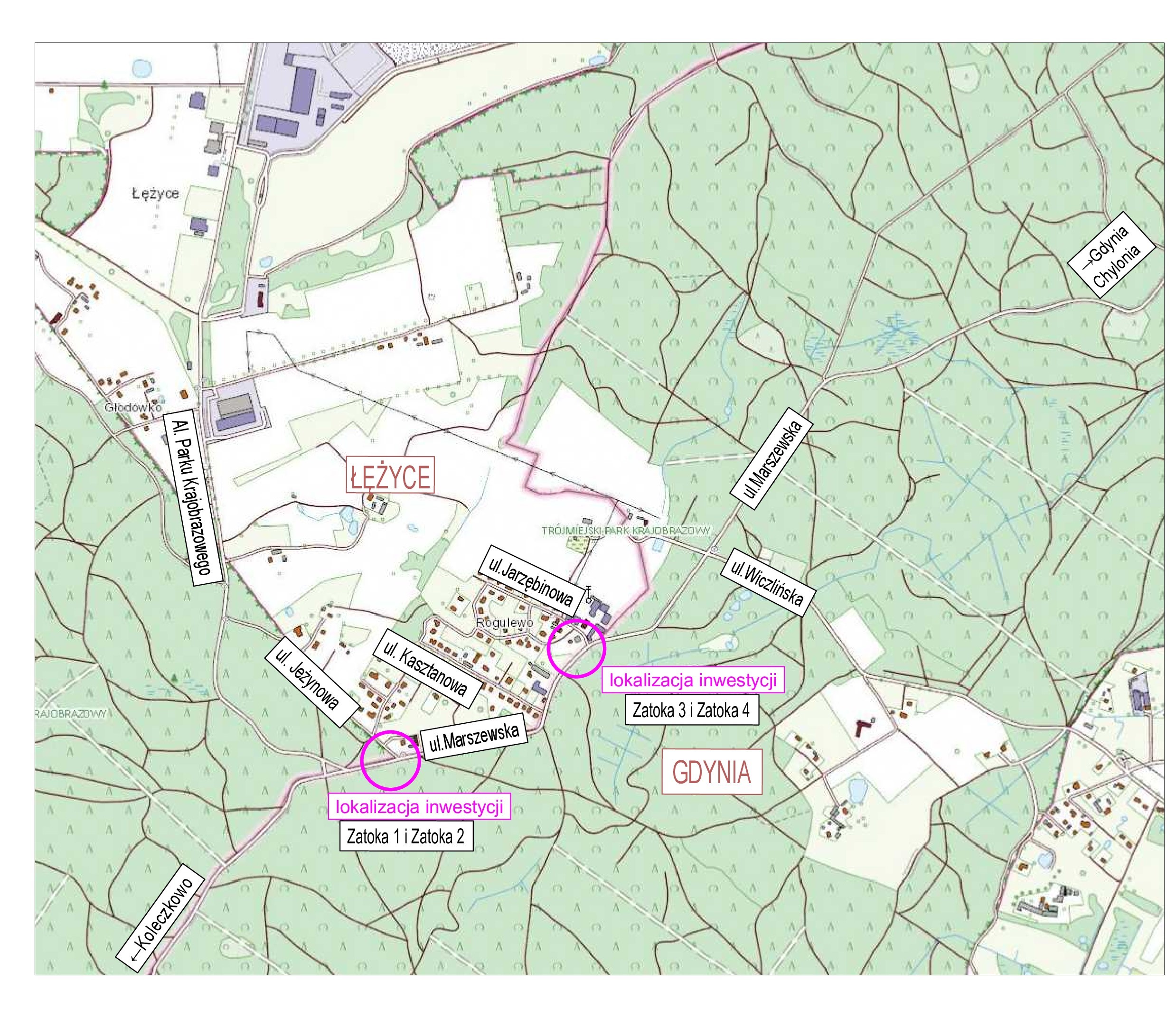 mapa zakresu planowanej inwestycji // mat.prasowe UM Gdyni
