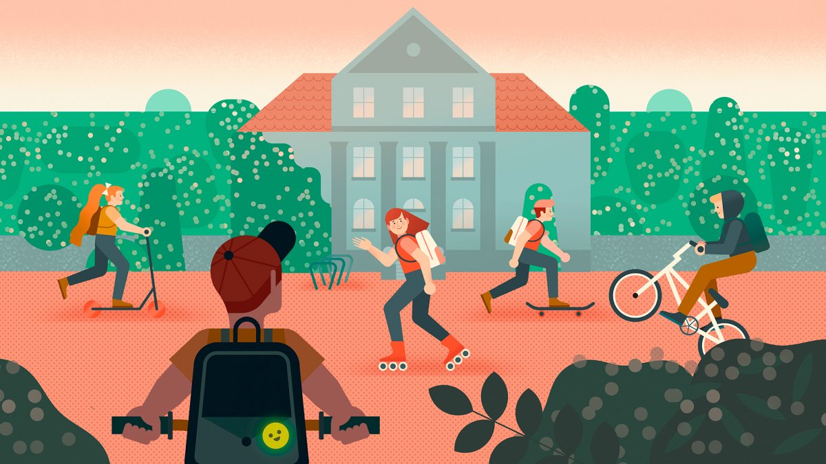 Kadr z filmu animowanego "Bezpieczna droga do szkoły" przygotowanego przez Gdyńskie Centrum Sportu 