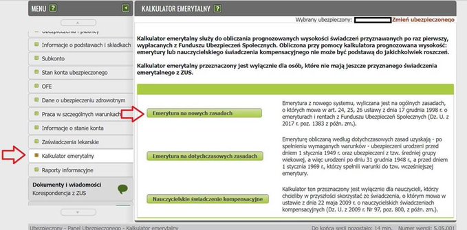 Zakład Ubezpieczeń Społecznych uruchomił na Platformie Usług Elektronicznych specjalny kalkulator, kt&oacute;ry pozwala obliczyć symulację wysokości przyszłej emerytury przyznawanej na nowych zasadach. Wizualizacja kalkulatora. mat. prasowe ZUS