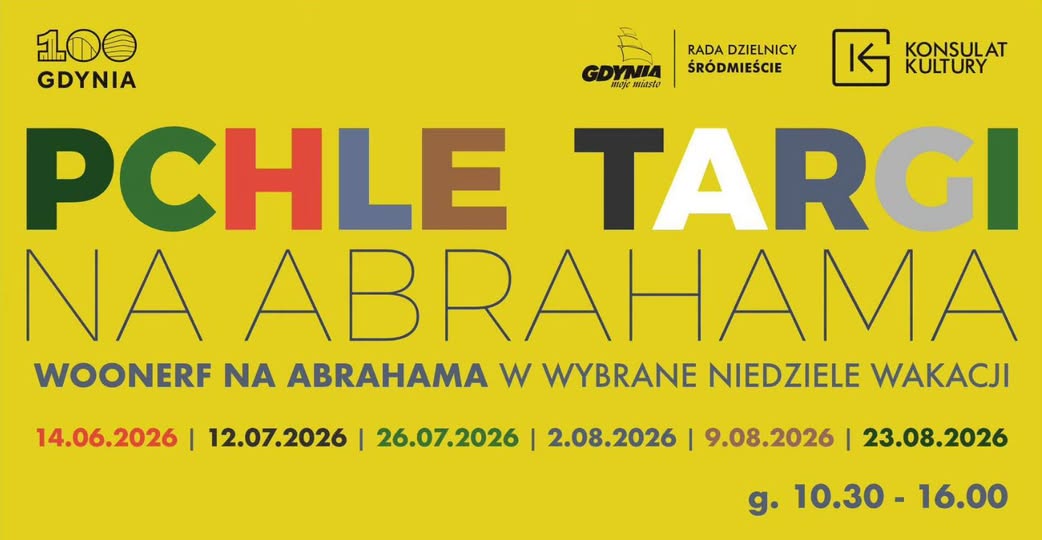 Plakat promujący Pchle Targi na Abrahama.