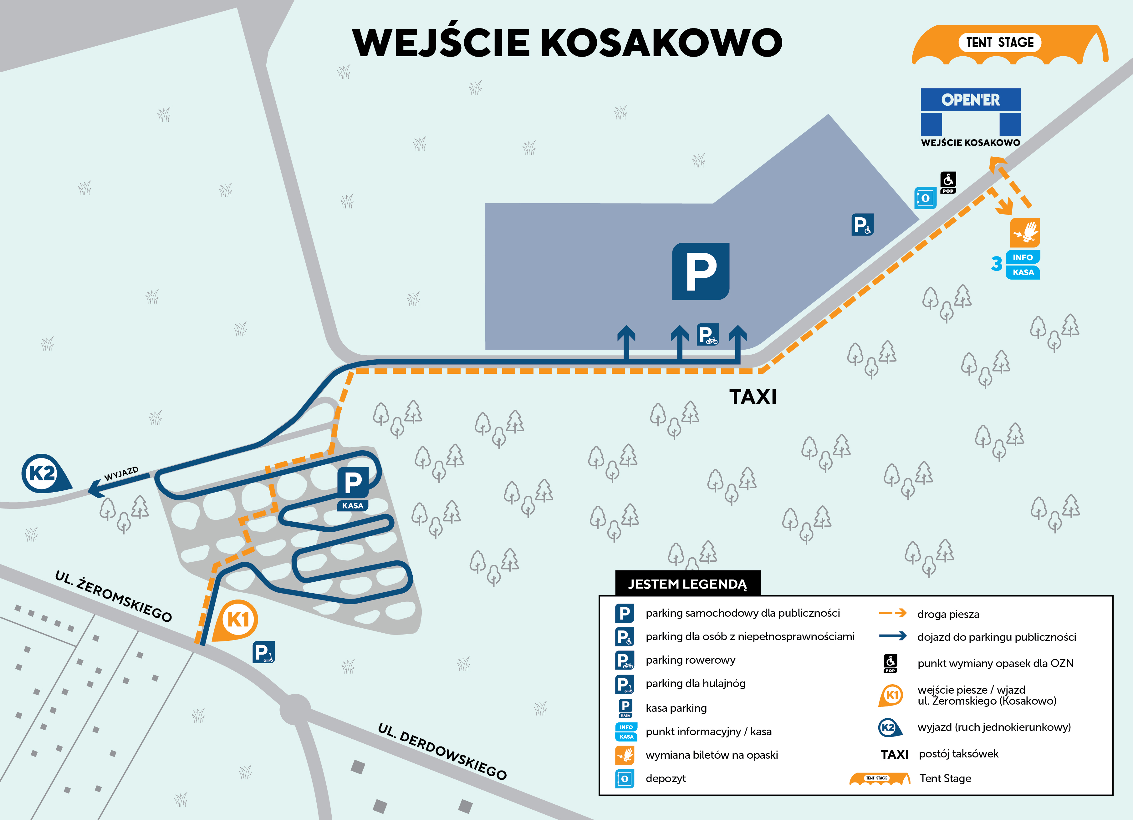 Wejście na teren festiwalu od strony Kosakowa