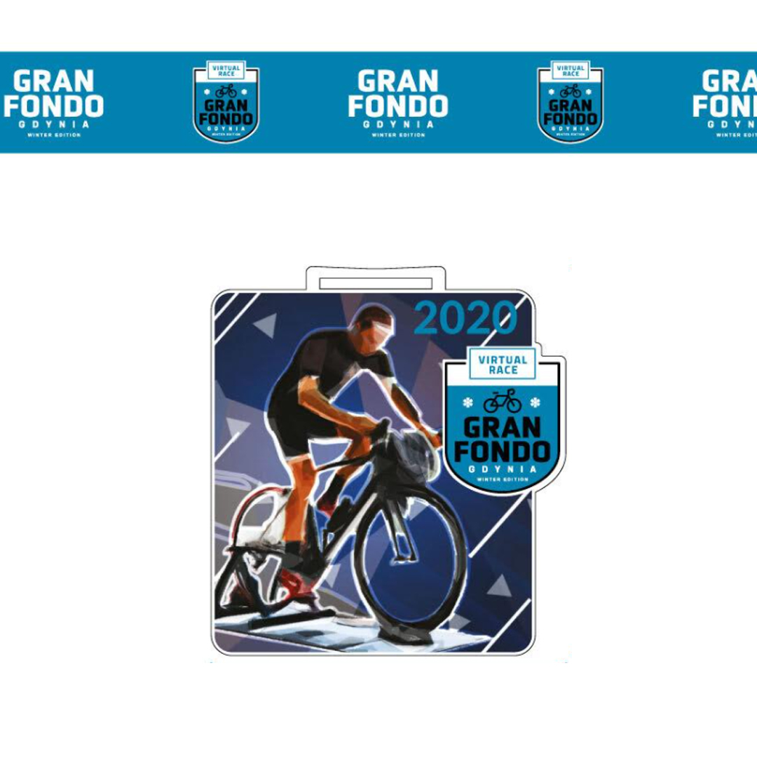 Grafika prezentująca medal dla uczestnik&oacute;w Gran Fondo Gdynia VR Winter Edition