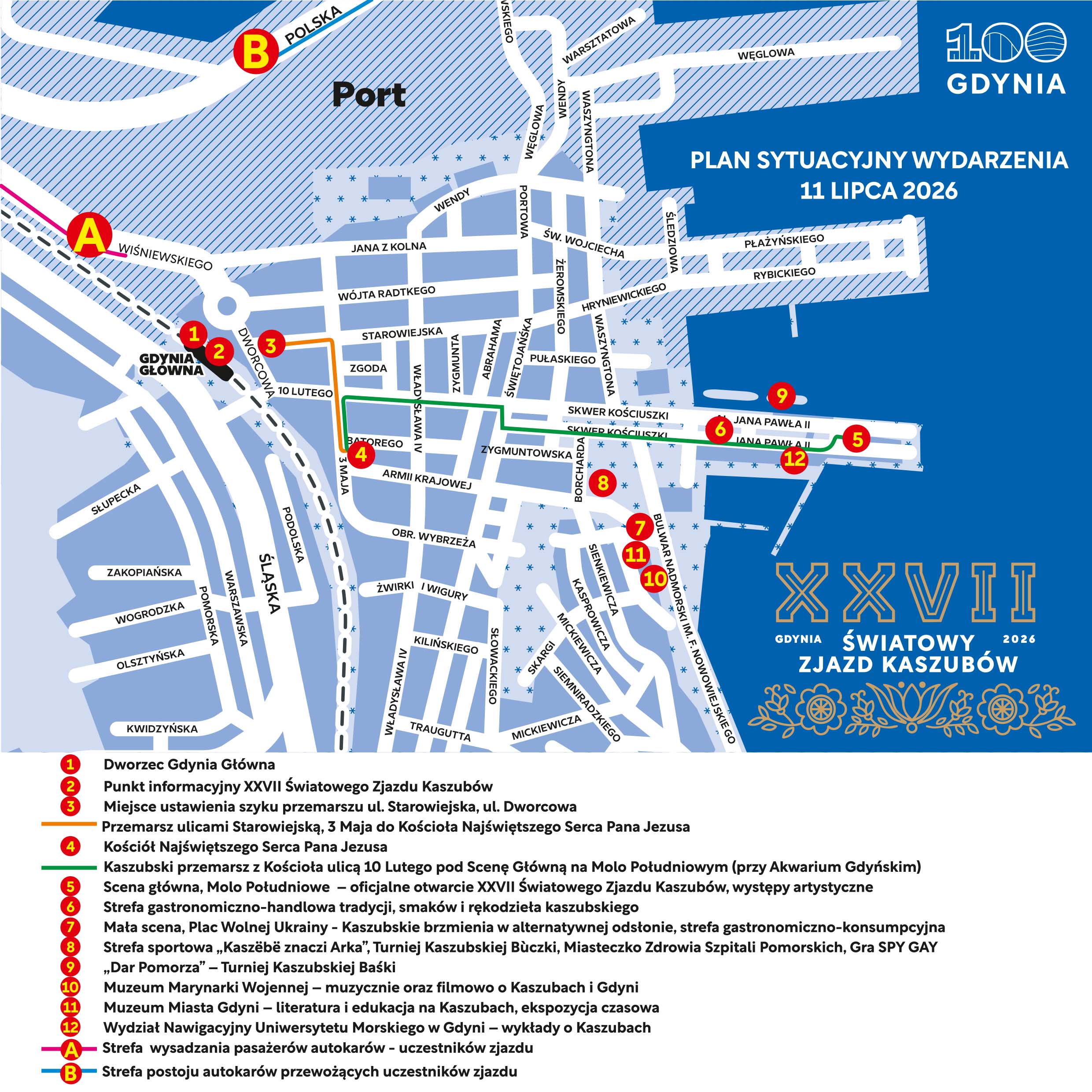 Mapka rozmieszczenia poszczeg&oacute;lnych atrakcji
