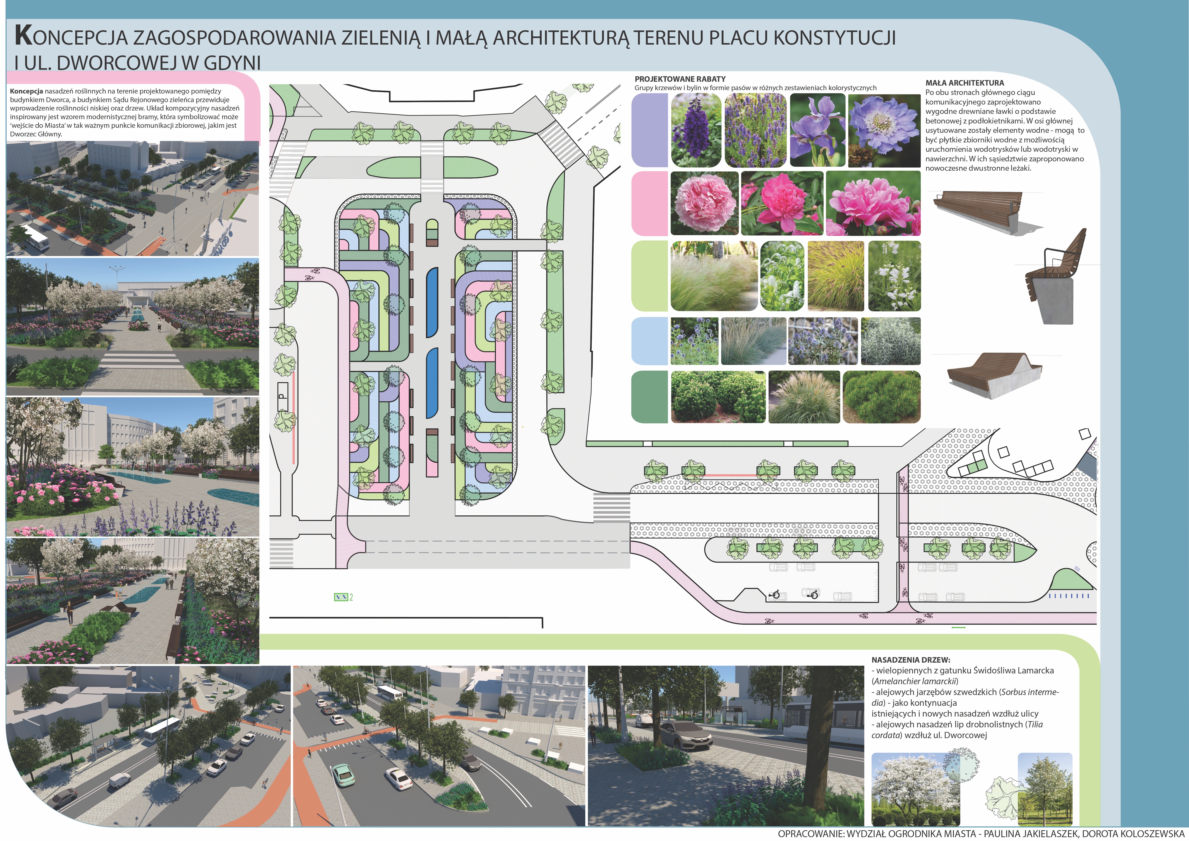 plansza z koncepcją zagospodarowania Placu Konstytucji // mat. WOM