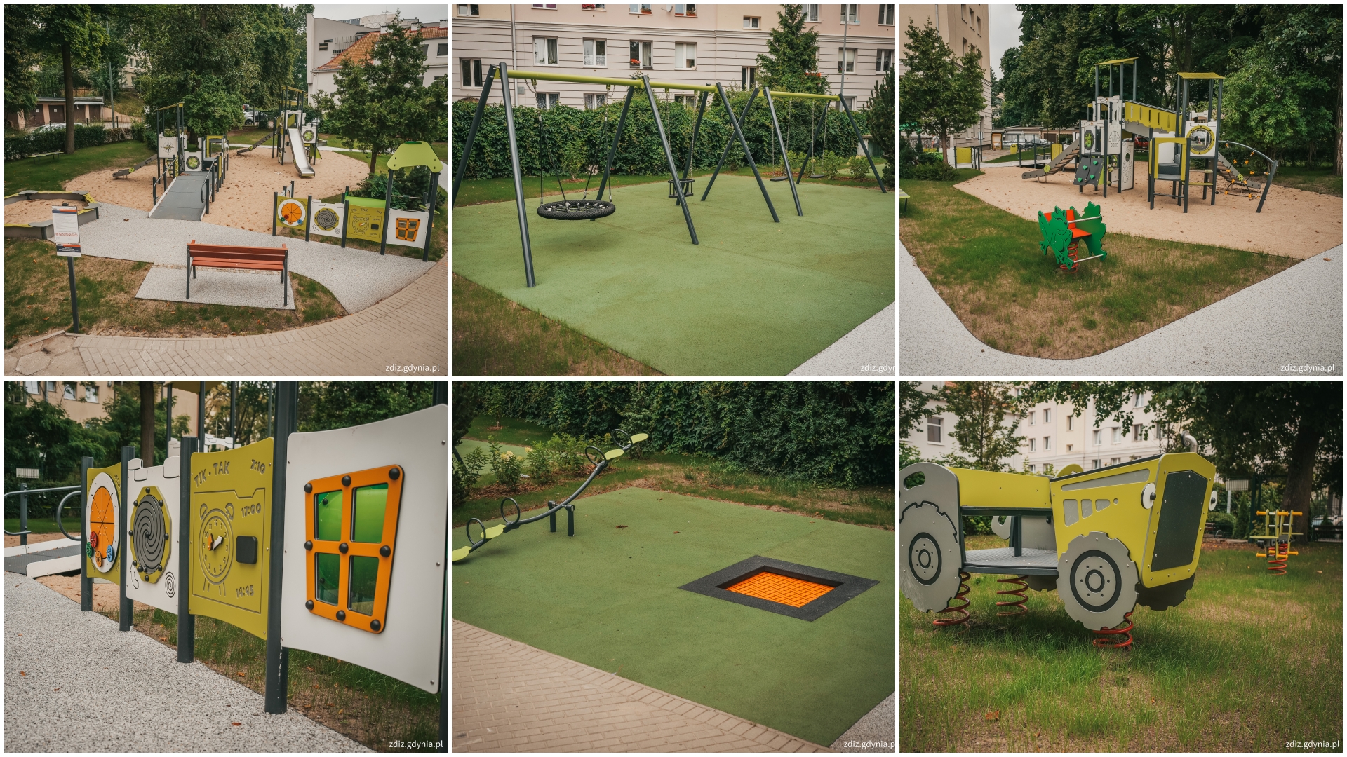 Gotowy plac zabaw &ndash; kolorowy, funkcjonalny i dostosowany do potrzeb dzieci. W tej chwili pozostaje jeszcze zamknięty, aby trawa miała czas na zakorzenienie. // fot. M. Mielewski